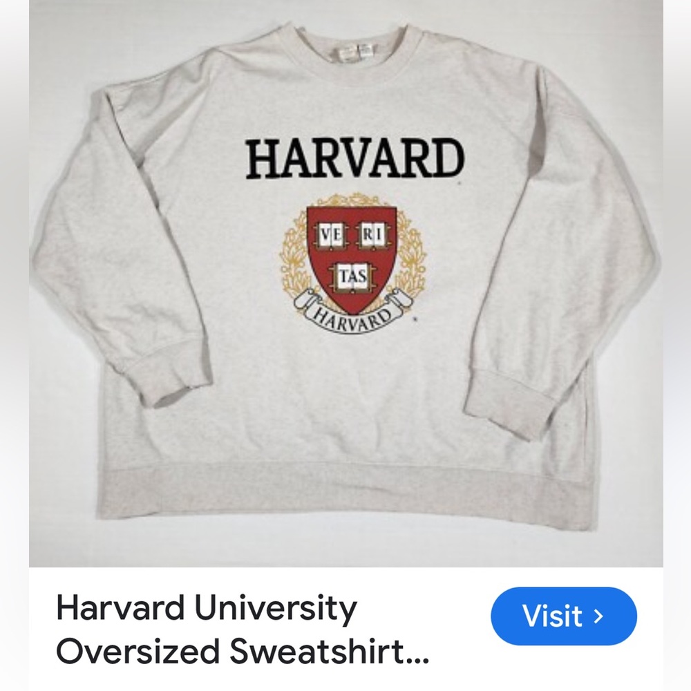 Unisex  size xl 27 pit to pit Harvard University Gray Sweatshirt